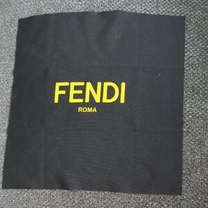 Fendi Roma Black Cleaning Cloth with Yellow Logo-for Jewelry Or Sunglasses